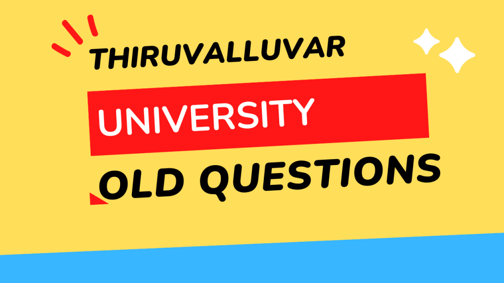 Thiruvalluvar University 1st Year Tamil Question Paper 
