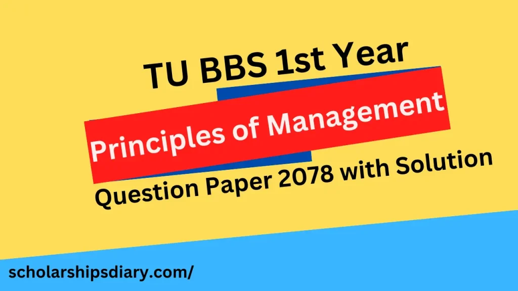 BBS 1st Year principles of management question paper 2078 with solution