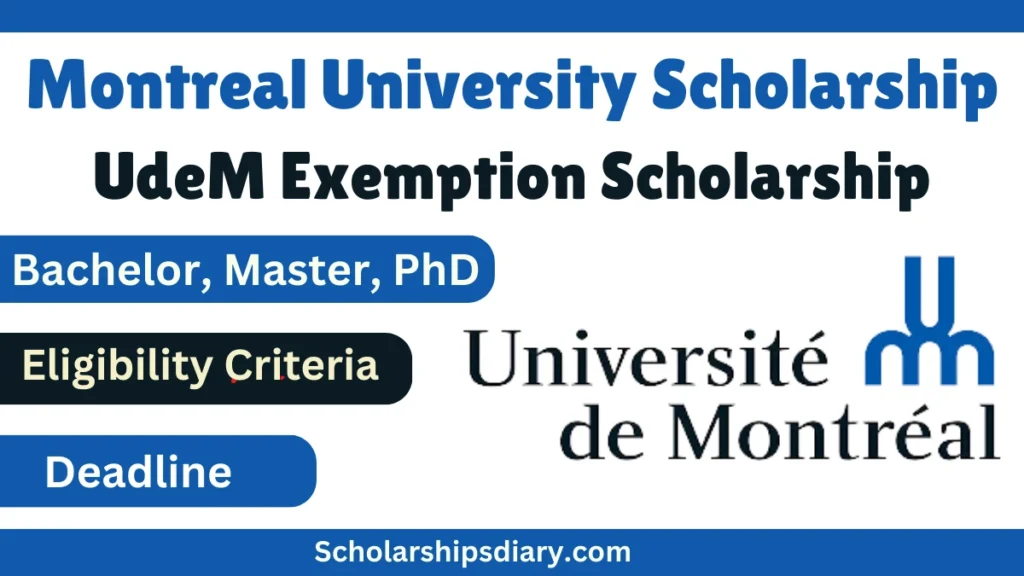 Montreal UdeM Exemption Scholarship 2024